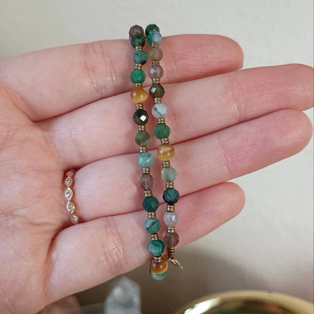 Multi Gemstone Double Wrap Bracelet - image 4